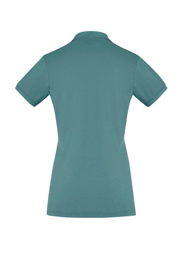 City Womens Short Sleeve Polo - Jasper Green - Back