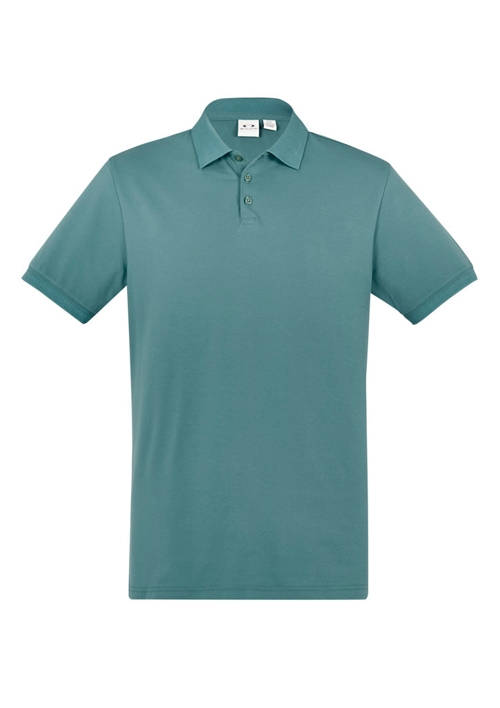City Mens Short Sleeve Polo - Jasper Green - Front