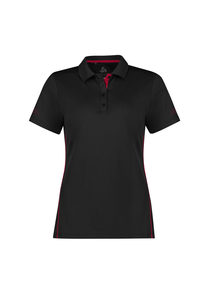 Balance Womens Short Sleeve Polo - Black/Red - Front