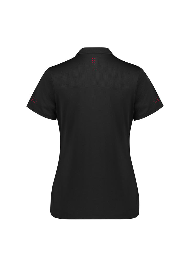 Balance Womens Short Sleeve Polo - Black/Red - Back