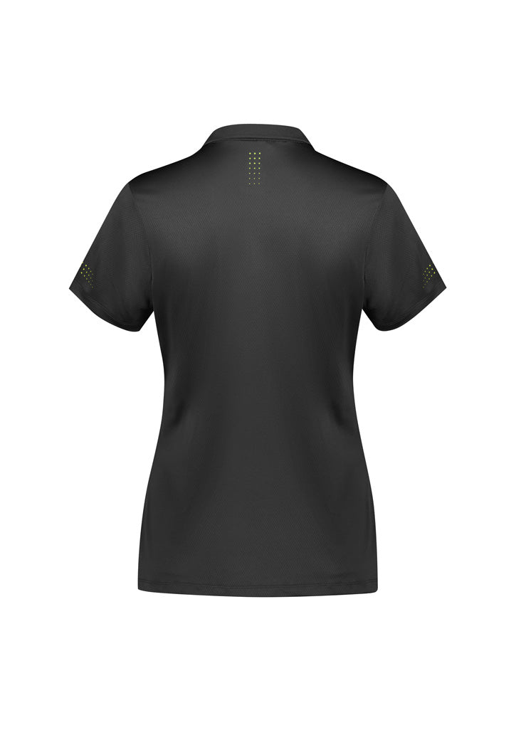 Balance Womens Short Sleeve Polo - Grey/Fluoro Lime - Back