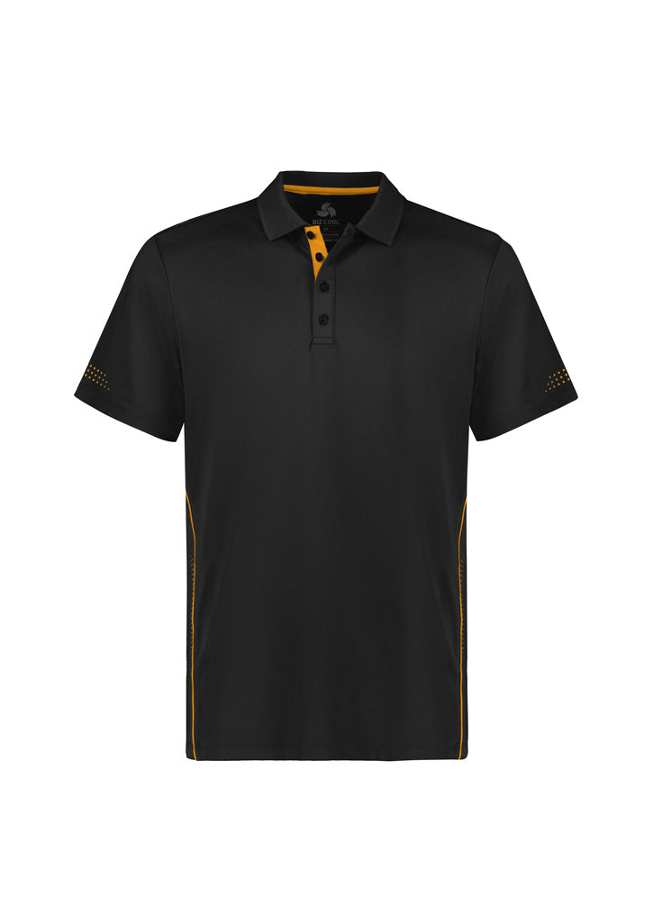 Balance Mens Short Sleeve Polo - Black/Gold - Front