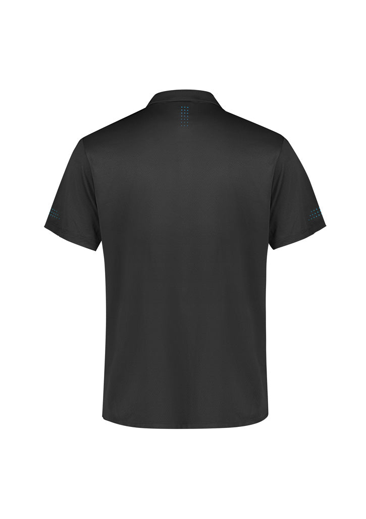 Balance Mens Short Sleeve Polo - Grey/Cyan - Back
