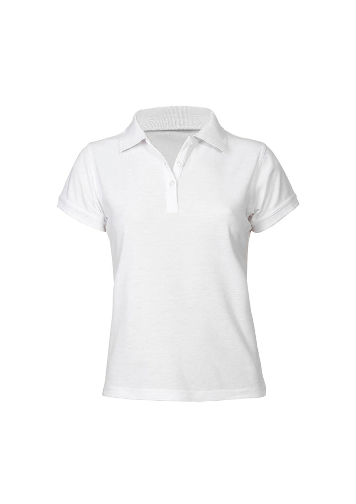 Neon Womens Short Sleeve Polo - White - Front