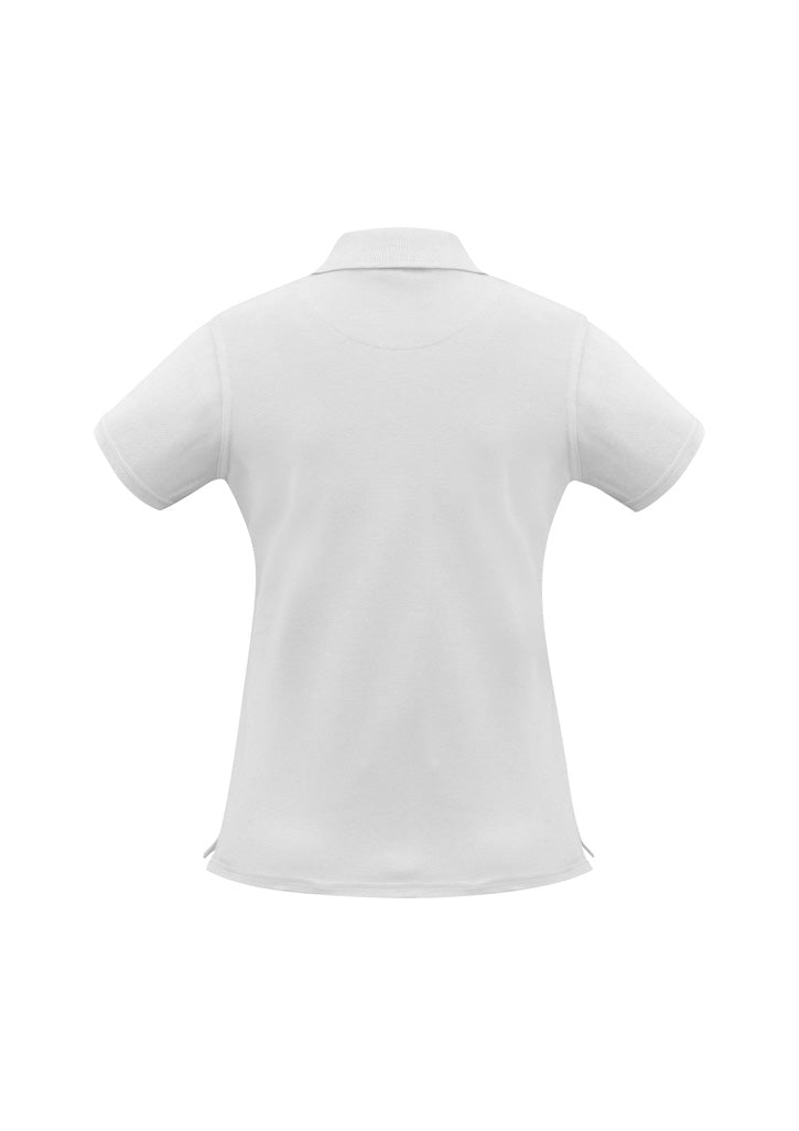 Neon Womens Short Sleeve Polo - White - Back