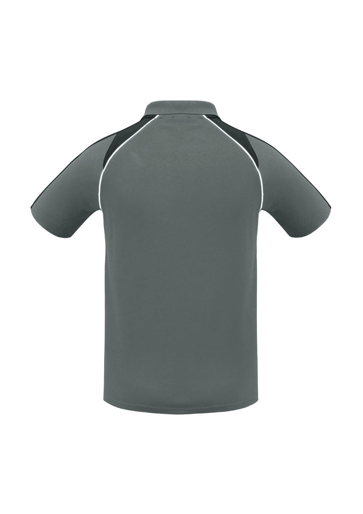 Triton Mens Short Sleeve Polo - Ash/Black/White - Back