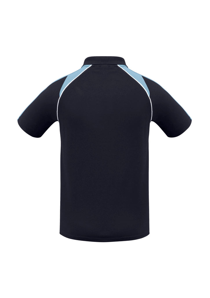 Triton Mens Short Sleeve Polo - Navy/Spring Blue/White - Back