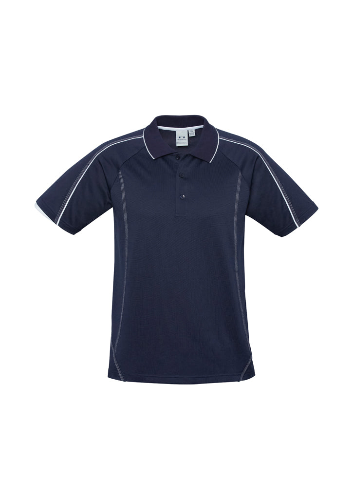 Blade Mens Short Sleeve Polo - Navy/White - Front