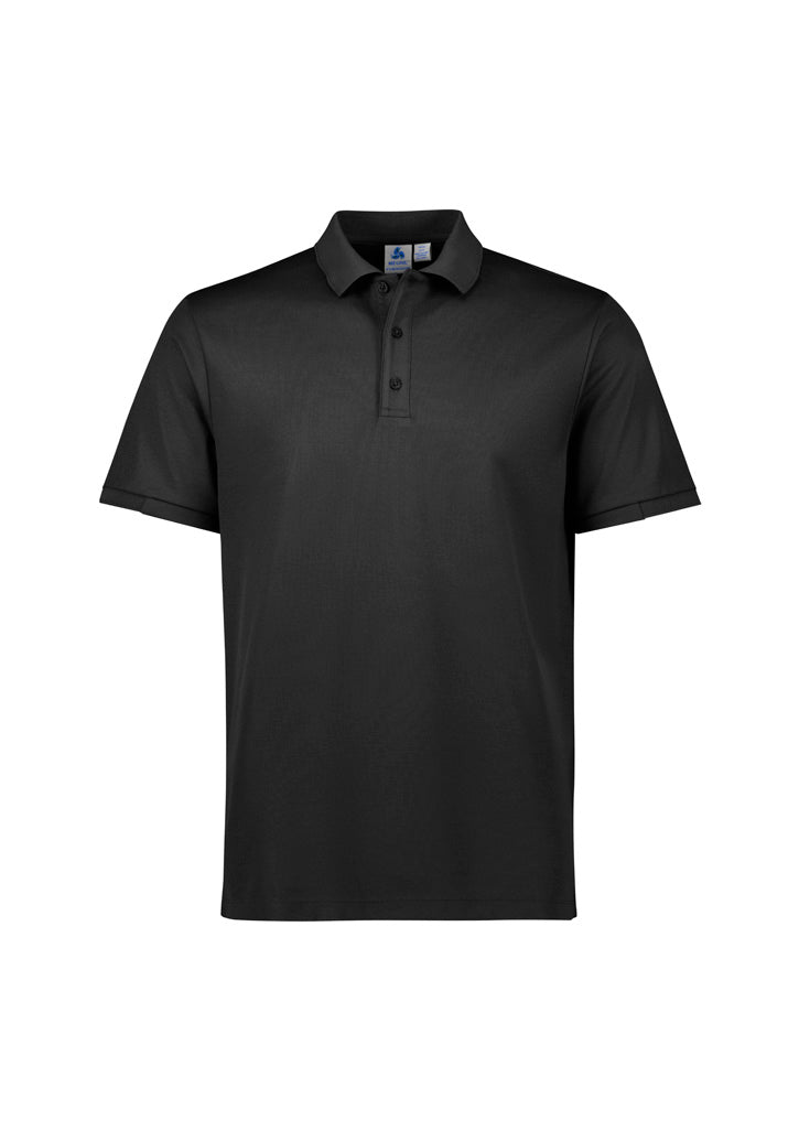 Focus Mens Short Sleeve Polo - Black/Black - Front