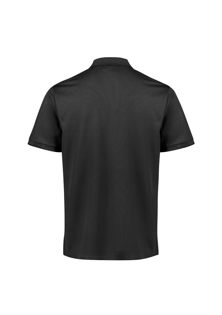 Focus Mens Short Sleeve Polo - Black/Black - Back