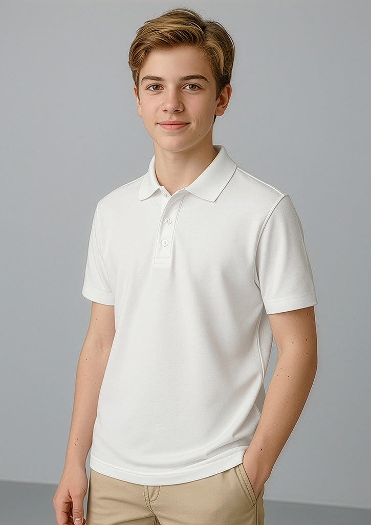 Crew Kids Short Sleeve Polo - White - Model