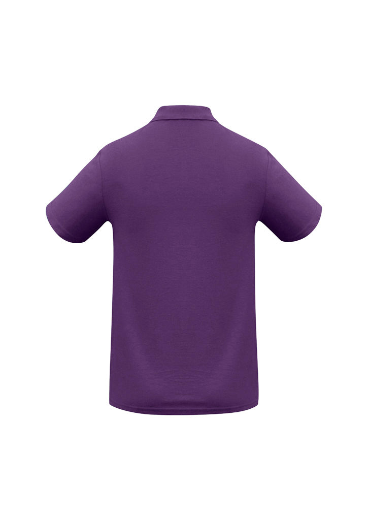Crew Mens Short Sleeve Polo - Purple - Back