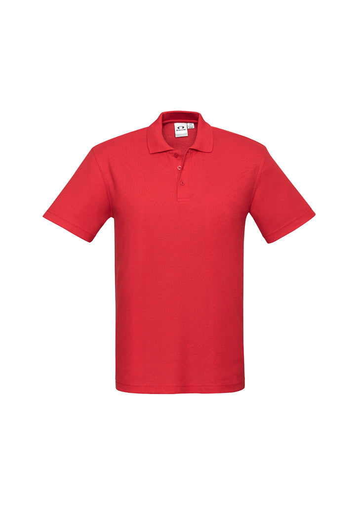 Crew Mens Short Sleeve Polo - Red - Front