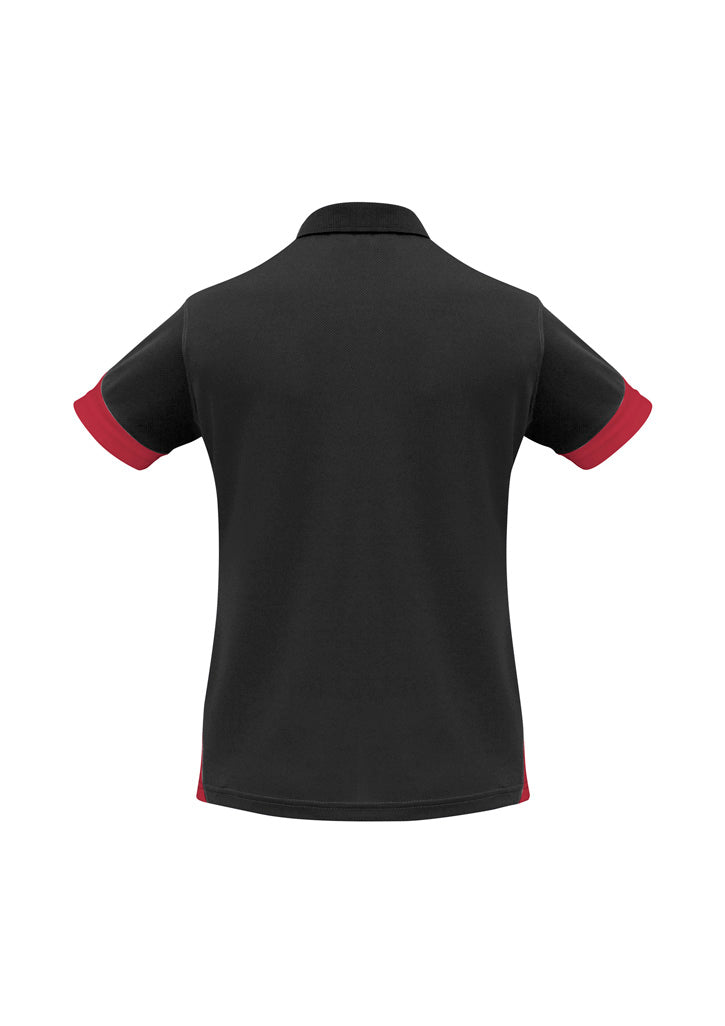 Talon Womens Short Sleeve Polo - Black/Red - Back