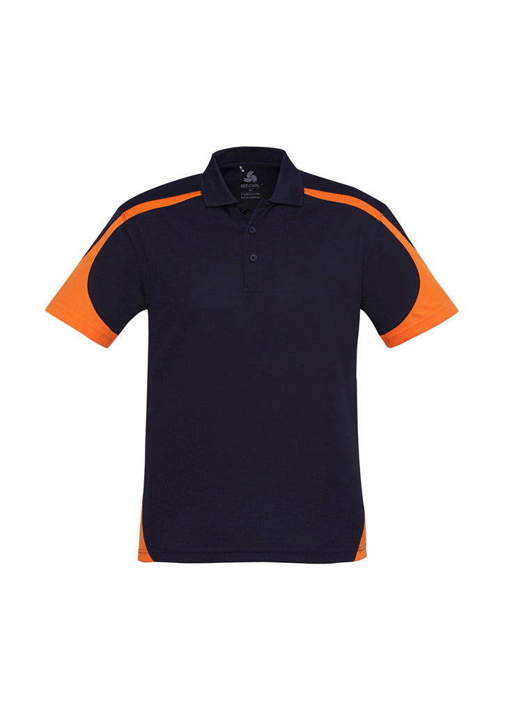 Talon Mens Short Sleeve Polo - Navy/Orange - Front