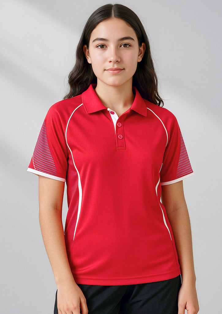Razor Kids Short Sleeve Polo - Red/White - Model