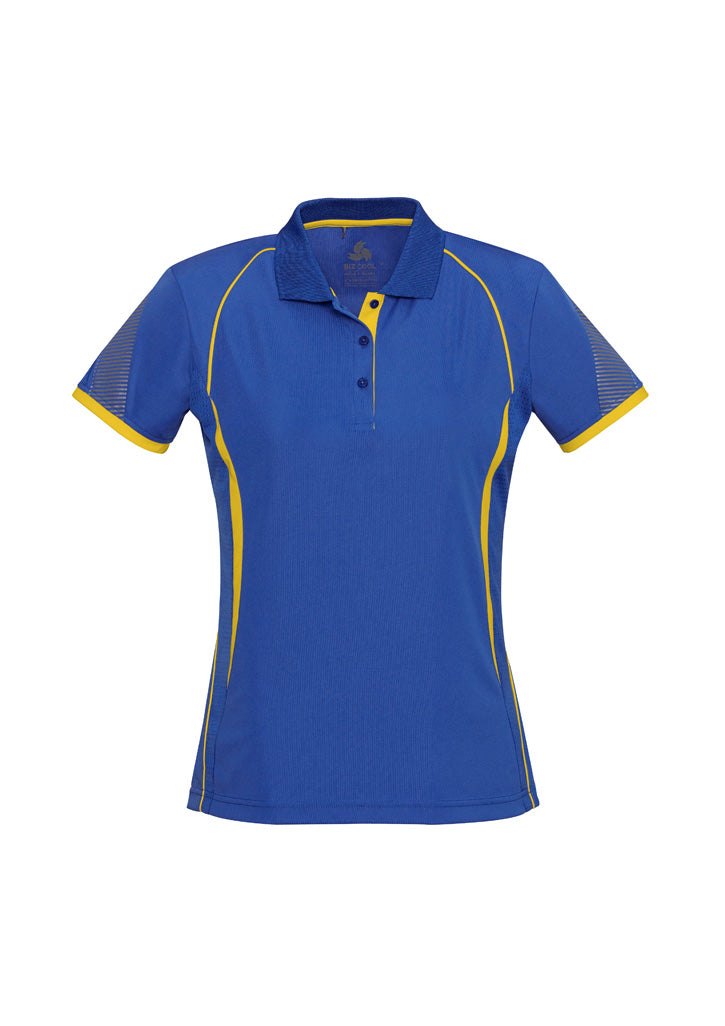 Razor Womens Short Sleeve Polo - Royal/Gold - Front