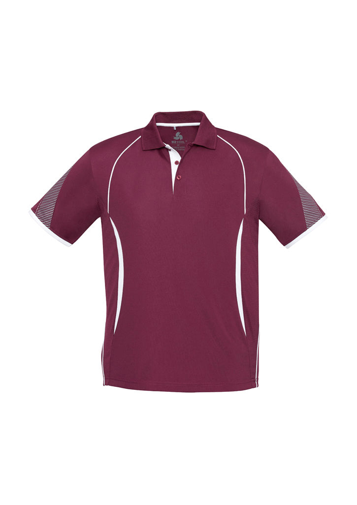 Razor Mens Short Sleeve Polo - Maroon/White