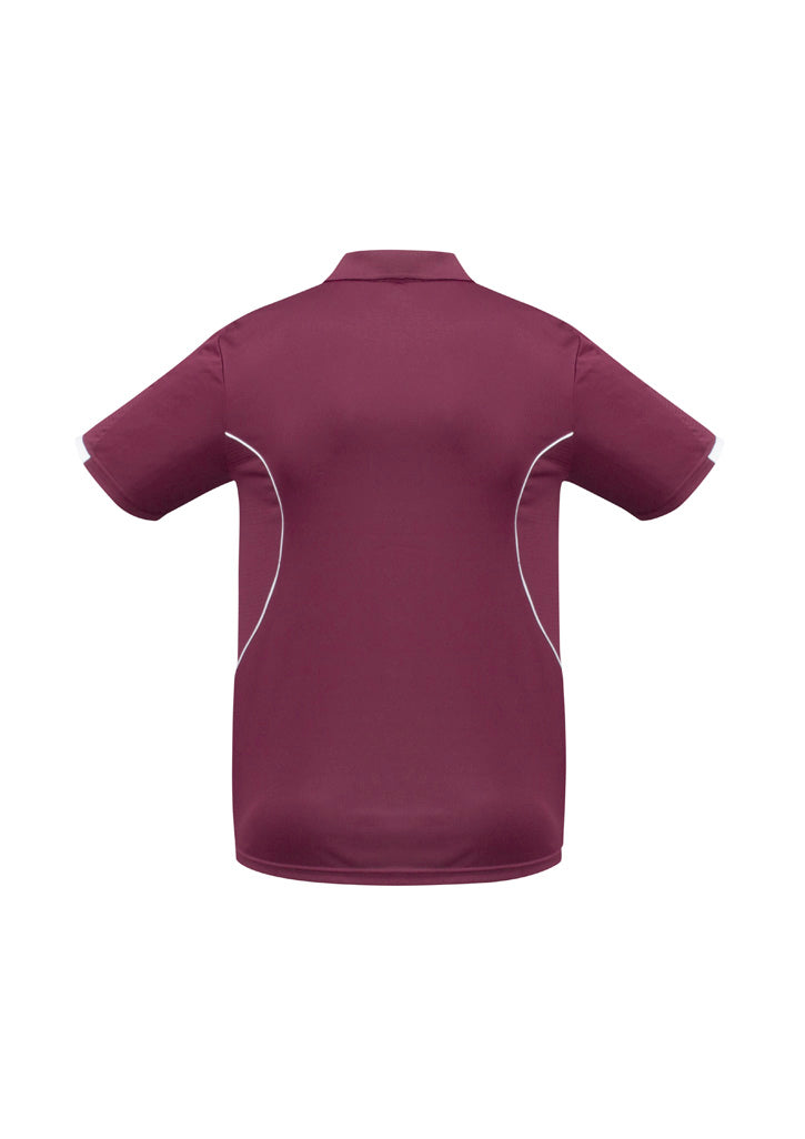 Razor Mens Short Sleeve Polo - Maroon/White - Back