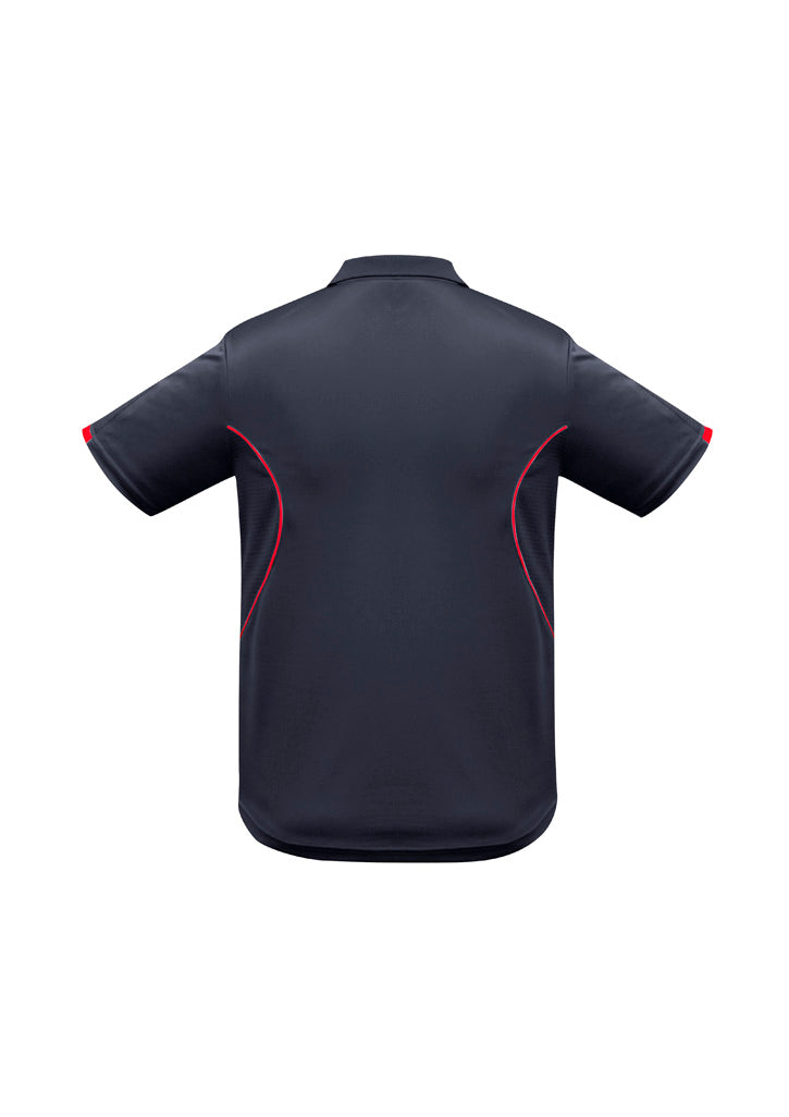 Razor Mens Short Sleeve Polo - Navy/Red - Back