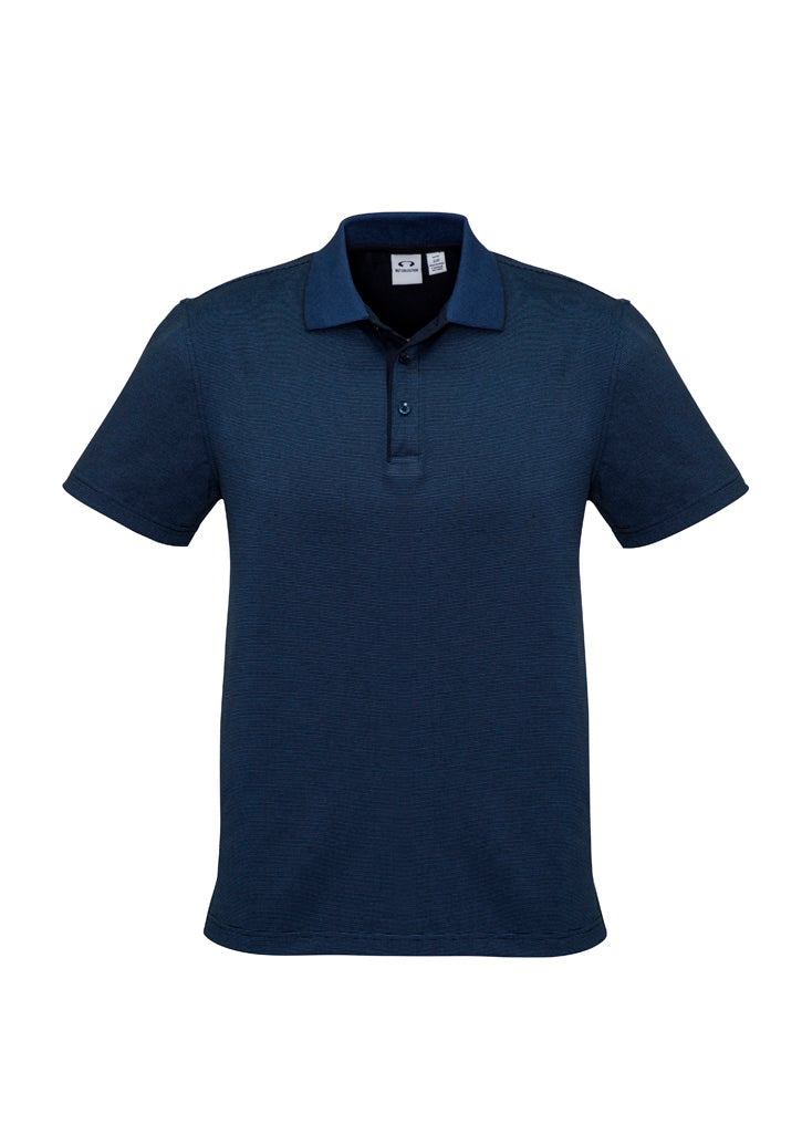 Shadow Mens Short Sleeve Polo - Carbon Blue - Front