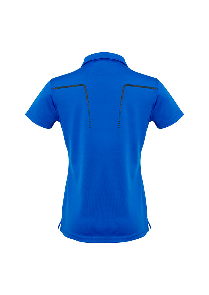 Cyber Womens Short Sleeve Polo - Royal/Silver - Back