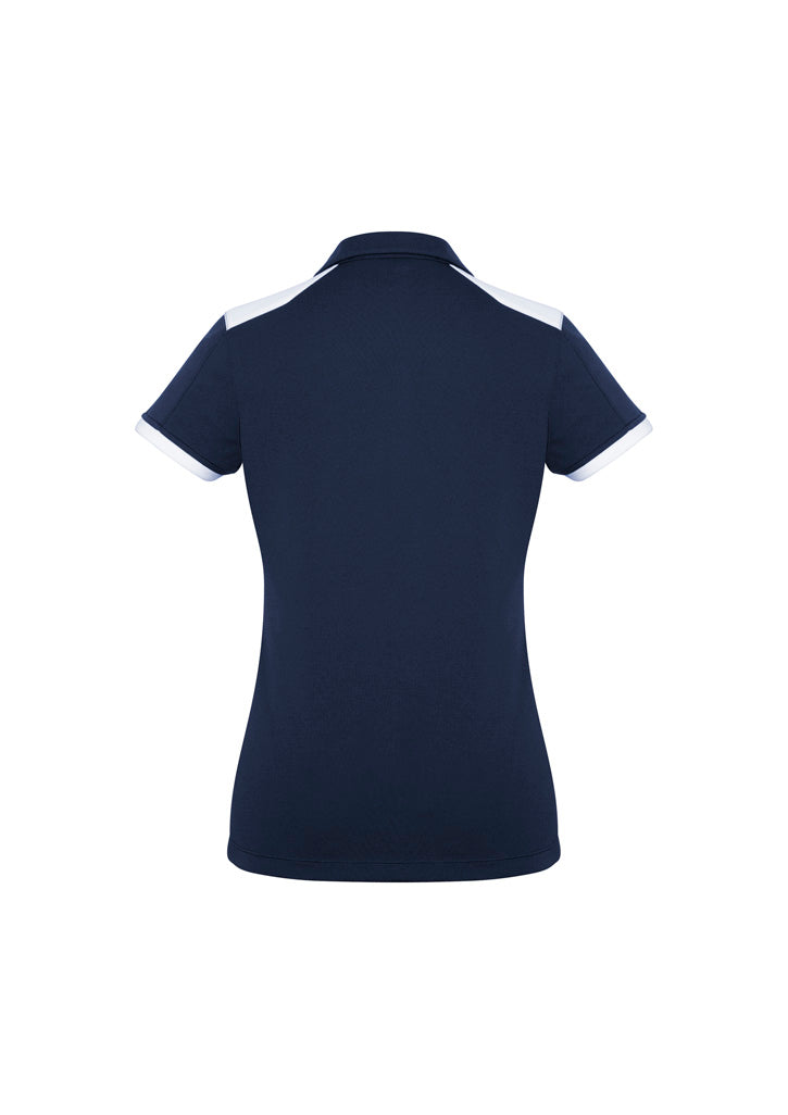 Rival Womens Short Sleeve Polo - Navy/White - Back