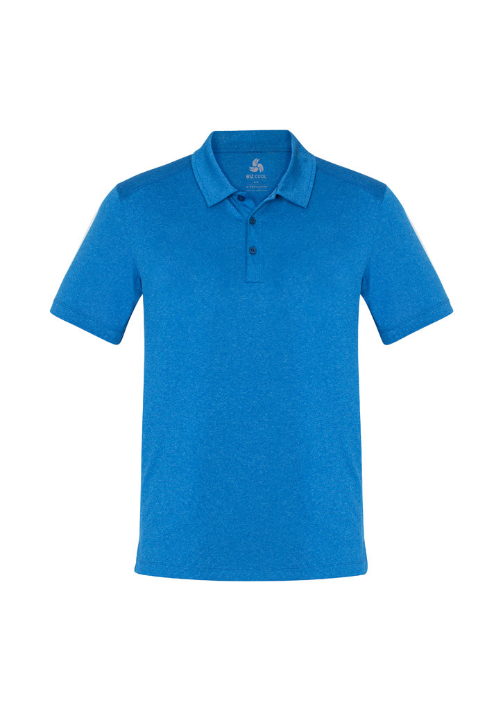 Aero Mens Short Sleeve Polo - Cyan - Front