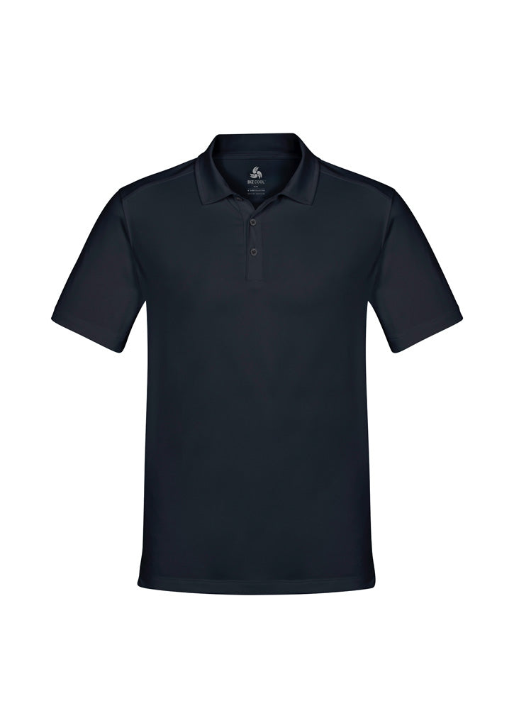 Aero Mens Short Sleeve Polo - Solid Black - Front