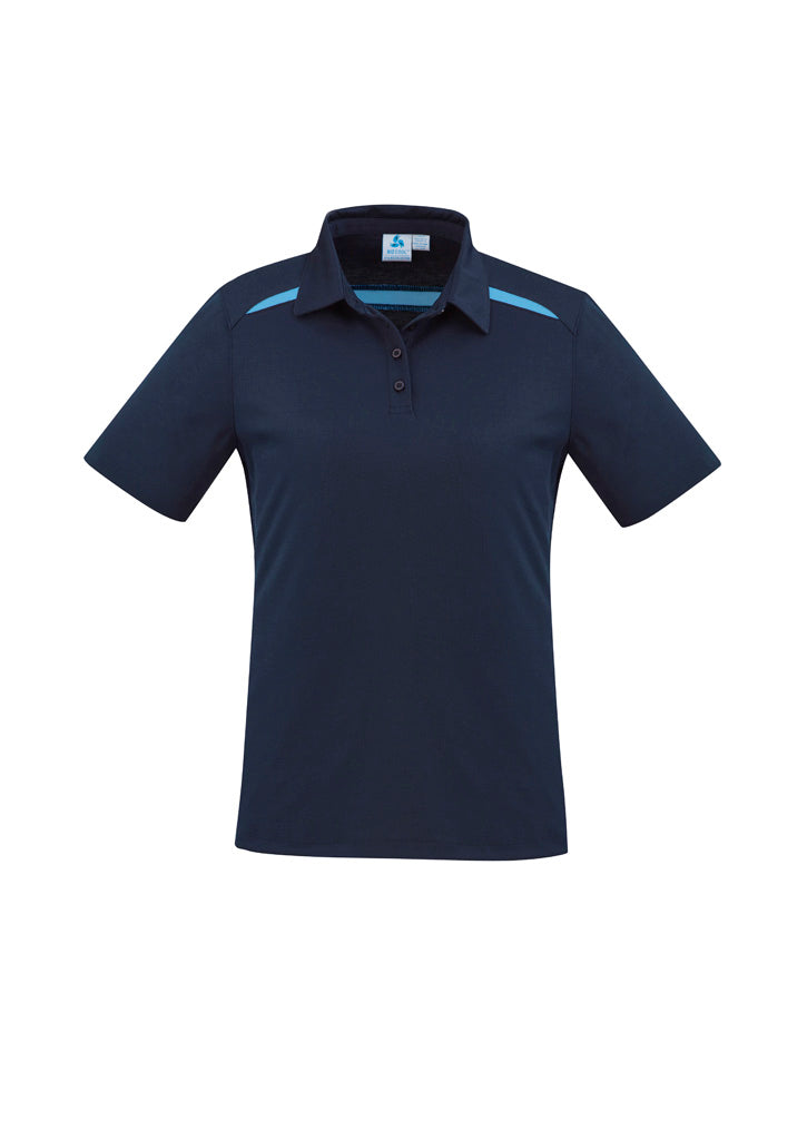 Sonar Womens Short Sleeve Polo - Navy/Sky - Front