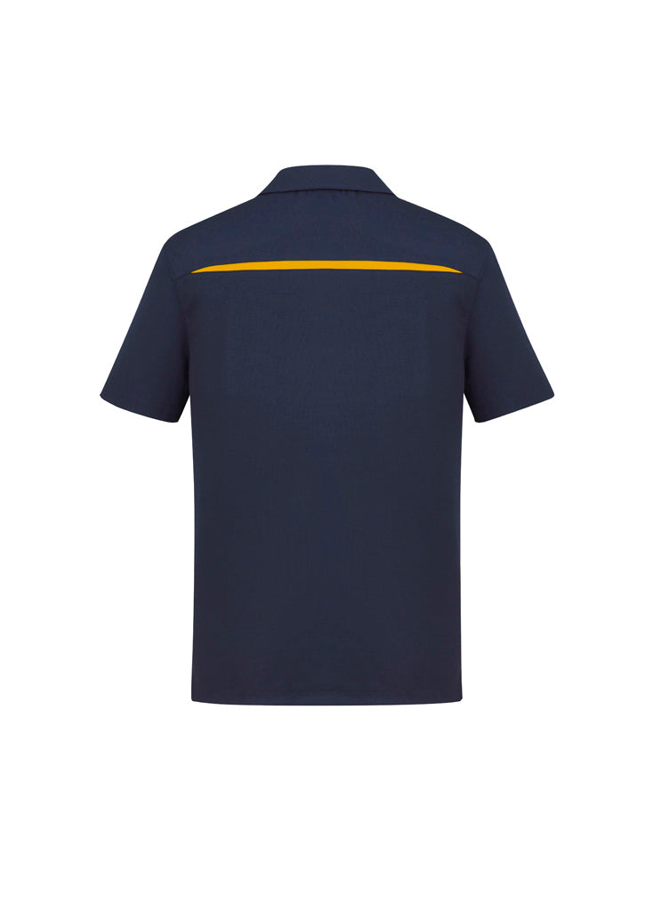 Sonar Mens Short Sleeve Polo - Navy/Gold - Back
