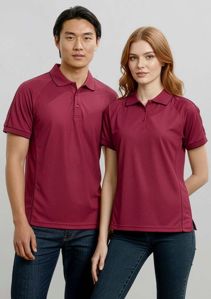 Resort Mens Short Sleeve Polo - Cherry/Maroon - Model