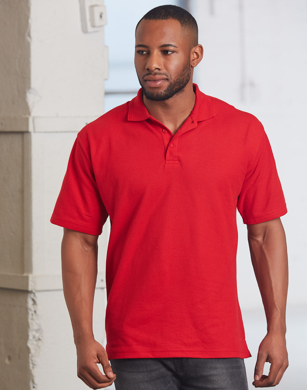 Traditional Polo Unisex - Red - View
