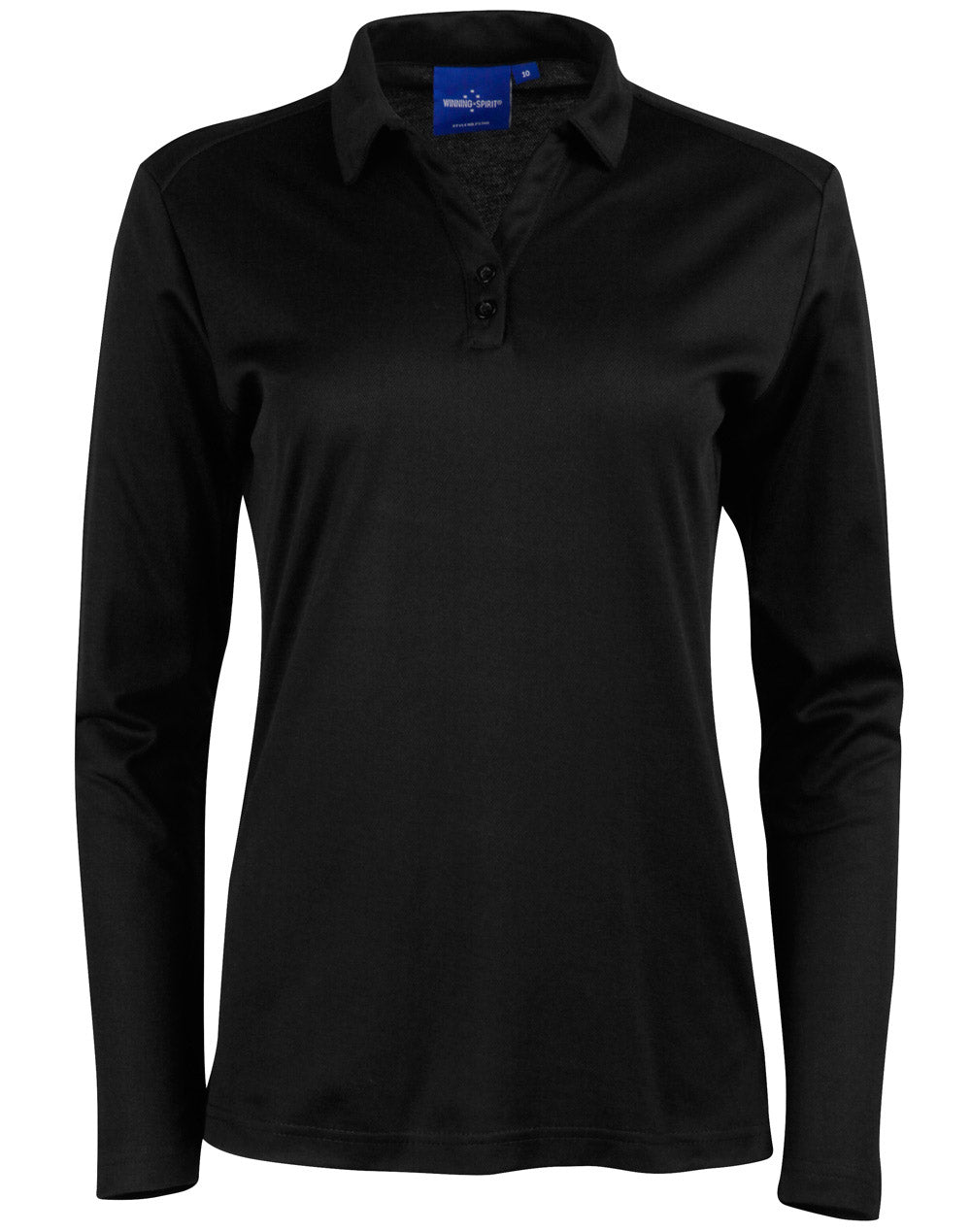 Victory Plus Truedry® long Sleeve Polo - Black - Front