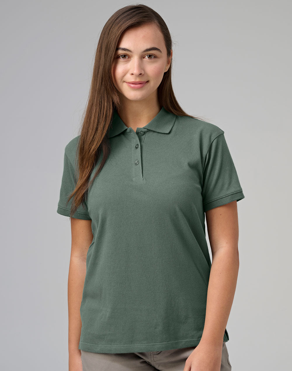 Darling Harbour Polo Ladies - Earth Green - View