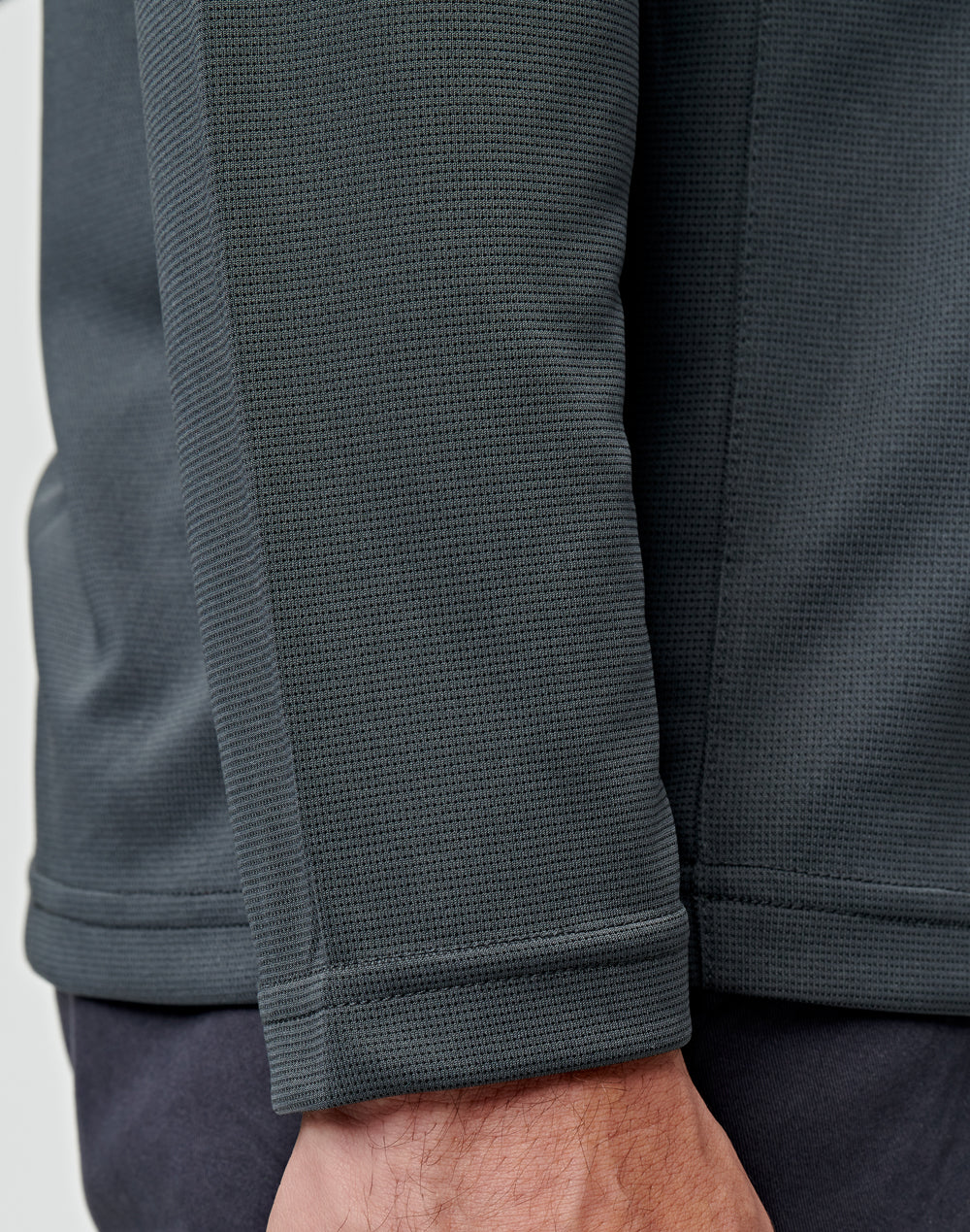 Lucky Bamboo Long Sleeve Polo Mens - Storm Grey - View