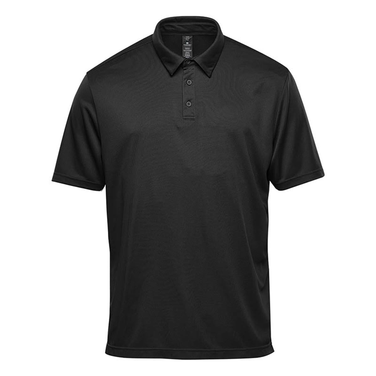 Men's Treeline Performance Short Sleeve Polo - Black - Front