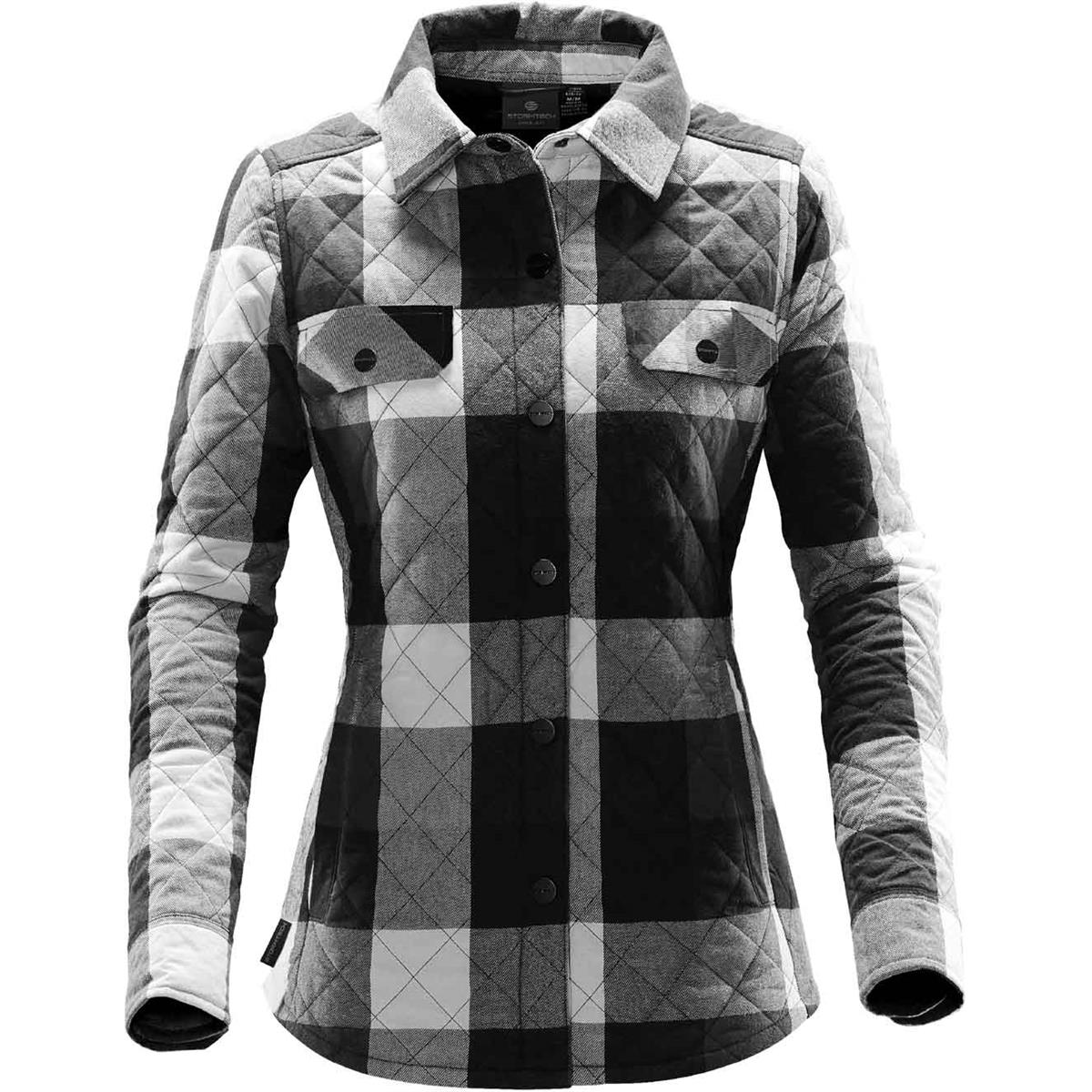 Women's North Beach Shacket - Black / Dolphin - Front