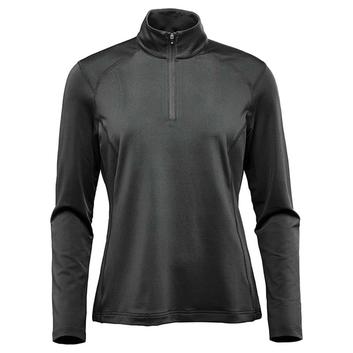 Women's Augusta 1/4 Zip Long Sleeve - Black - Front