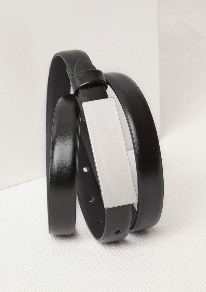 Leather Womens Belt - Black - Model