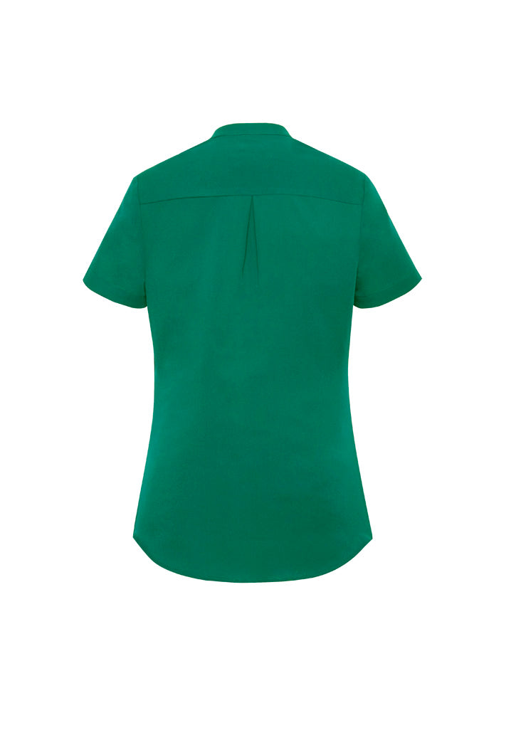 Juliette Womens Short Sleeve Blouse - Lorikeet Green - Back