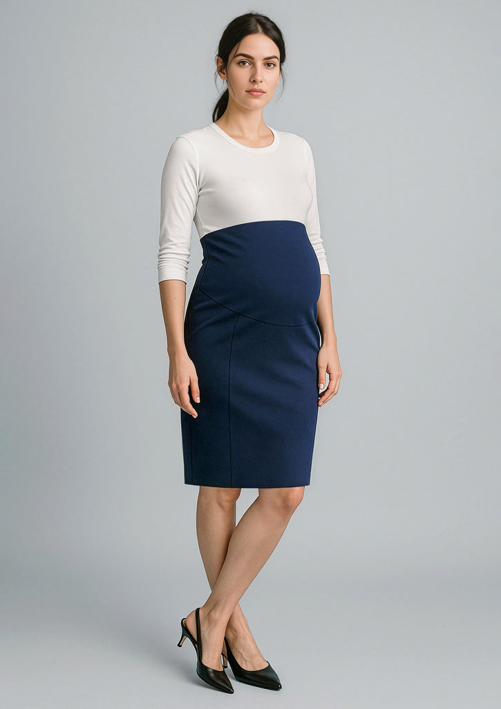 Cool Stretch Womens Maternity Skirt - Navy - Model