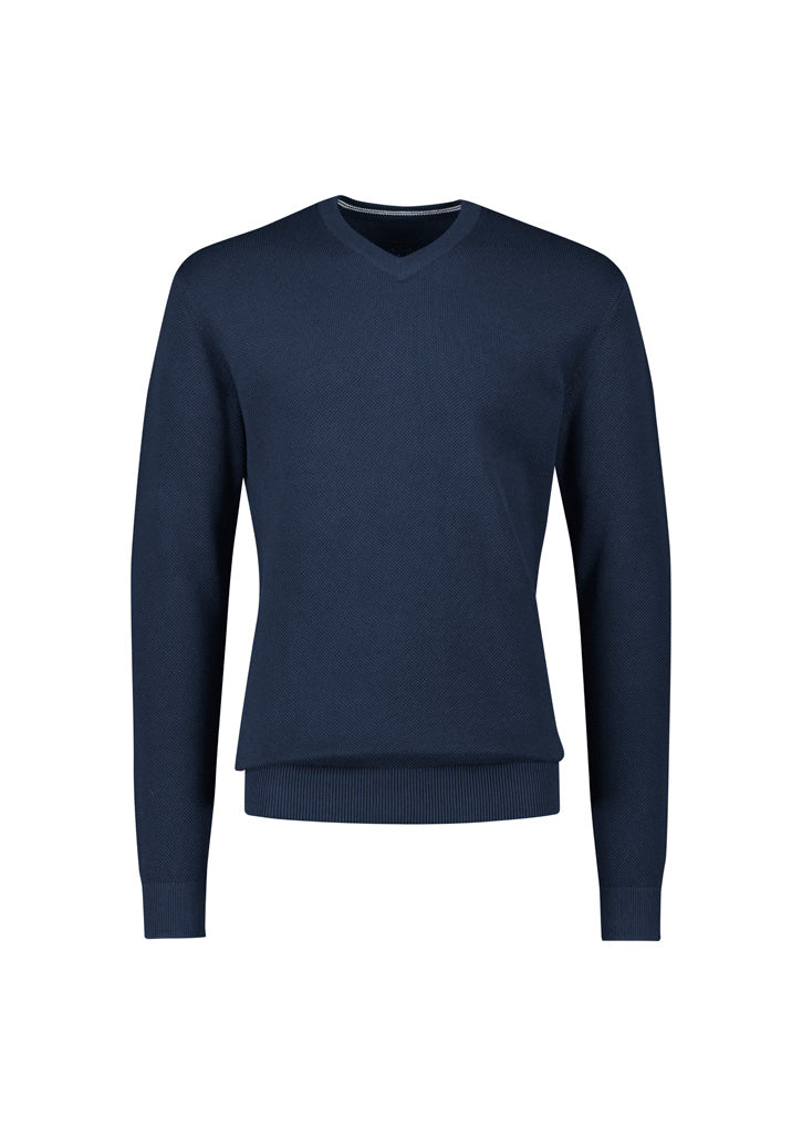 Osaka Mens Pineapple Knit Jumper - Navy - Front