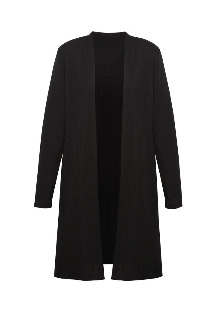 Chelsea Womens Longline Cardigan - Black - Front
