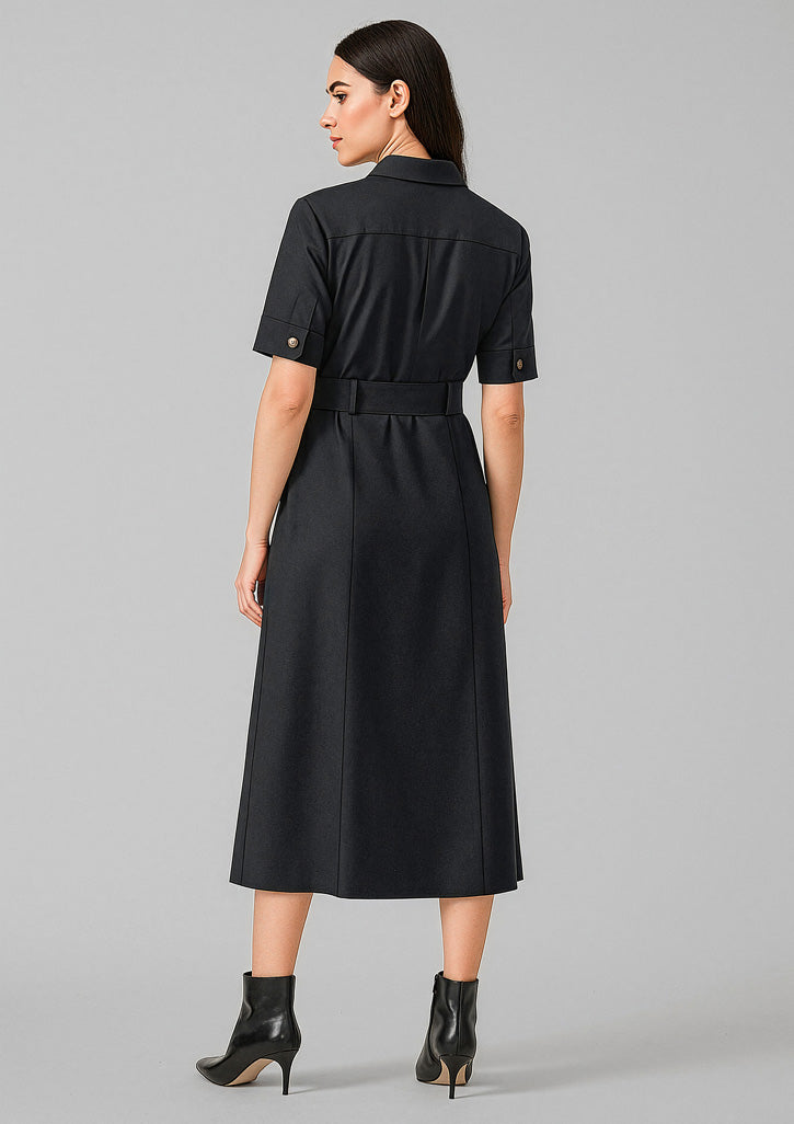 Adele Womens Midi Dress - Black - Model