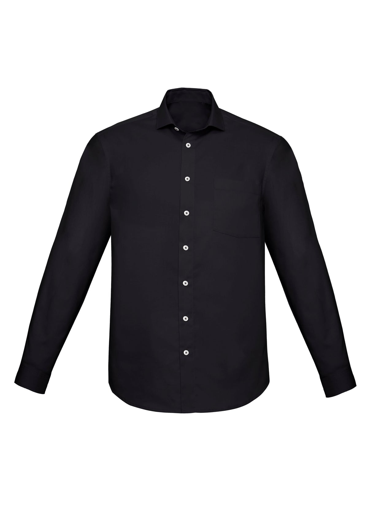 Charlie Mens Classic Fit Long Sleeve Shirt - Black - Front