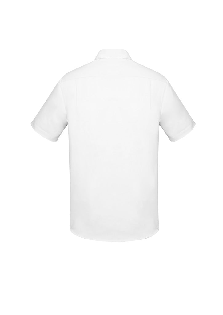 Charlie Mens Classic Fit Short Sleeve Shirt - White - Back