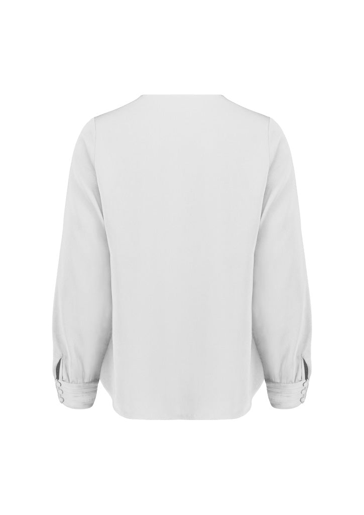 Evelyn Womens Long Sleeve Blouse - Ivory - Back