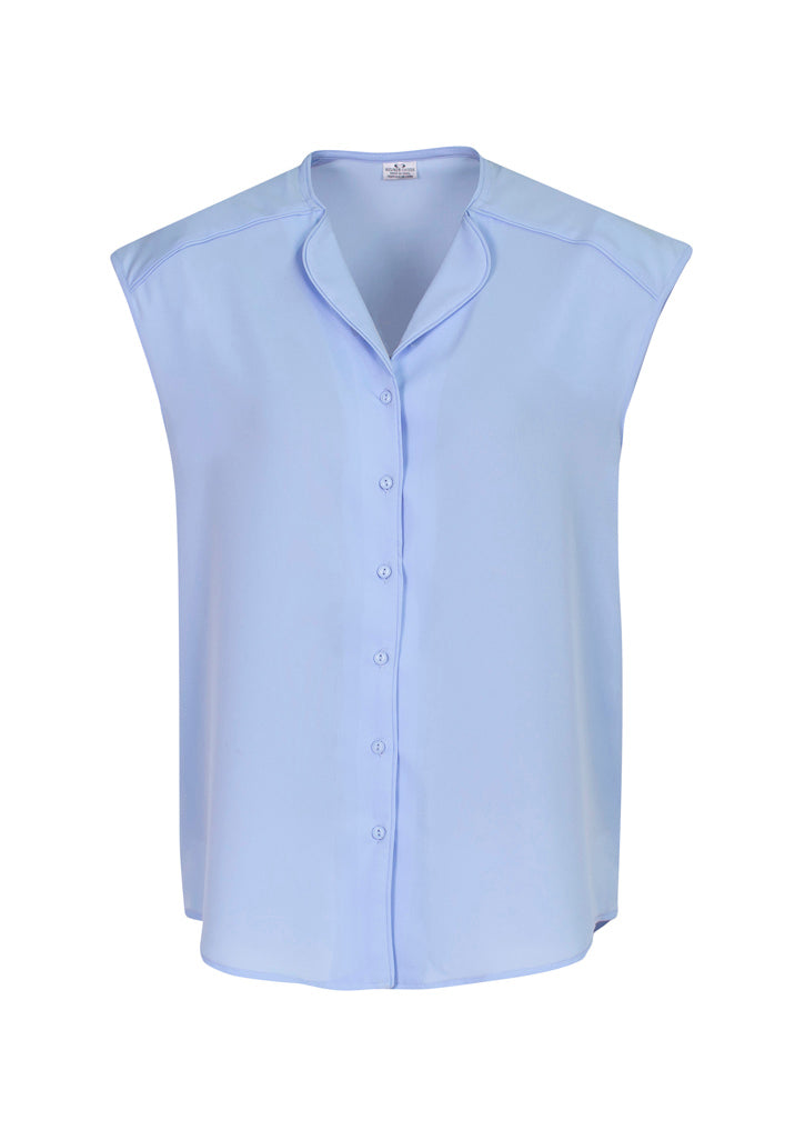 Lily Womens Blouse - Ice Blue - Front