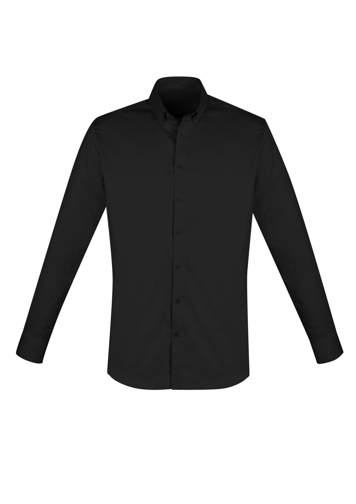 Camden Mens Long Sleeve Shirt - Black - Front